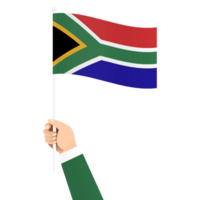 Hand halten Süd Afrika National Flagge isoliert transparent einfach Illustration png