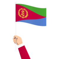 Hand Holding Eritrea National Flag Isolated Transparent Simple Illustration png