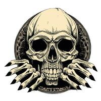 scary skull graphics with skeleton claws photo