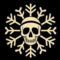 winter  white skull as snowflake photo