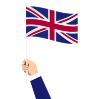 Hand Holding Union Jack Flag Isolated Transparent Simple Illustration png