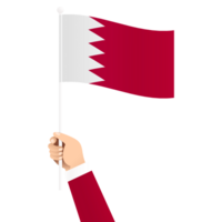 Hand Holding Bahrain National Flag Isolated Transparent Simple Illustration png