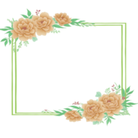 Flower border frame for invitation PNG transparent background Ai Generative