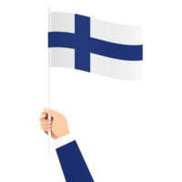 mão segurando Finlândia nacional bandeira isolado transparente simples ilustração png