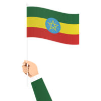 mão segurando Etiópia nacional bandeira isolado transparente simples ilustração png