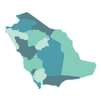 Saudi Arabia map. Map of Saudi Arabia in administrative regions png
