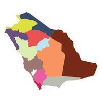 Saudi Arabia map. Map of Saudi Arabia in administrative regions vector