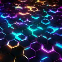 Neon Hexagons Background photo