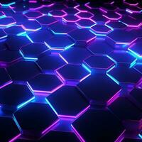 Neon Hexagons Background photo