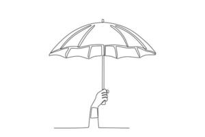 A hand-raised umbrella vector