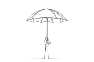 A hand holds the umbrella up vector