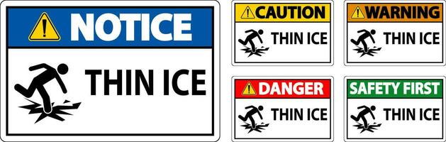 Water Safety Sign Danger - Thin Ice vector