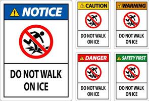 Danger Sign Do Not Walk On Ice vector