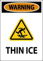 Water Safety Sign Danger - Thin Ice vector