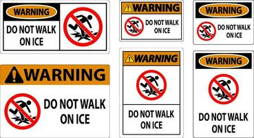 advertencia firmar hacer no caminar en hielo vector