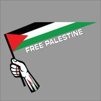 gratis Palestina o estar con Palestina revolución y bandera vector