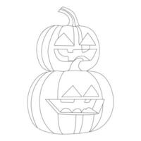Halloween Pumpkin Coloring Page for Kids vector