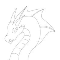 Dragon coloring page for kids vector