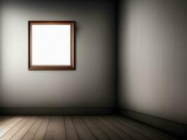 empty room interior with wooden floor and wall photo