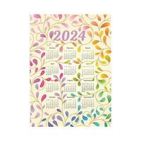 Vector Illustration of Calendar 2024 Template