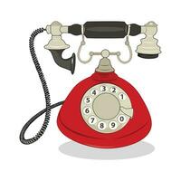 Vector Illustration of Vintage old telephone