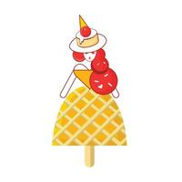 Vector Illustration of delicious ice cream with Baby Doll