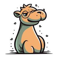 Cute cartoon camel. Vector illustration isolated on a white background.