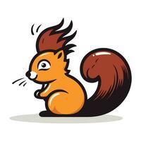 Squirrel cartoon character. Vector illustration on white background. Isolated.