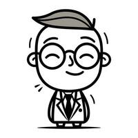 Cartoon businessman with glasses. Vector illustration of businessman with glasses.