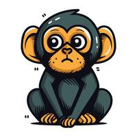 Cute monkey isolated on white background. Vector illustration for your design