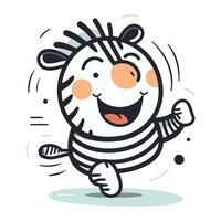 Cute Zebra Cartoon Mascot Character Vector Illustration.