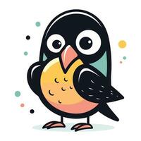 Cute cartoon penguin on a white background. Vector illustration.