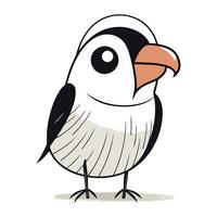 linda dibujos animados pingüino aislado en un blanco antecedentes. vector ilustración