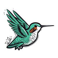 Hummingbird isolated on white background. Vector hand drawn illustration.