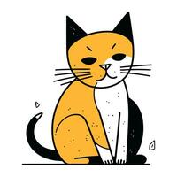 Cute cartoon cat. Vector illustration in doodle style.