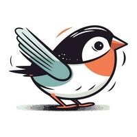 piñonero pájaro dibujos animados vector ilustración. aislado en blanco antecedentes.