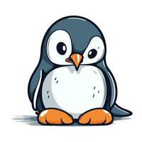 Cute penguin isolated on a white background. Vector illustration.