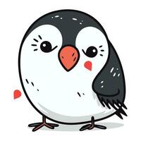 Cute penguin. Vector illustration isolated on a white background.