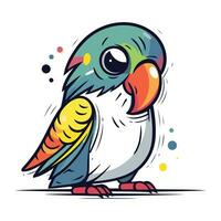 Parrot vector illustration. Isolated parrot on white background.