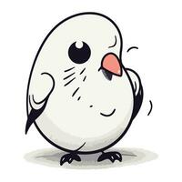 Vector illustration of a cute little bird on a white background. Vector illustration.