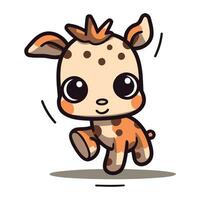 Cute Giraffe Cartoon Mascot Character Vector Illustration.