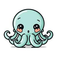 Cute cartoon octopus. Vector illustration isolated on white background.