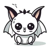 Cute cartoon bat. Vector illustration isolated on a white background.