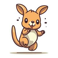 Kangaroo cartoon character. Cute kangaroo vector illustration.