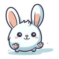 Cute cartoon rabbit. Vector illustration isolated on a white background.