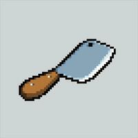 Pixel art illustration Kitchen Knife. Pixelated knife. Kitchen knife pixelated for the pixel art game and icon for website and video game. old school retro. vector