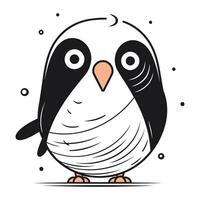 Cute cartoon penguin isolated on white background. Vector illustration.