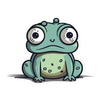 Cute cartoon frog. Vector illustration isolated on a white background.