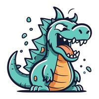 Cartoon dragon. Vector illustration of a funny dragon. Isolated on white background.