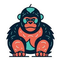 Gorilla icon. Flat illustration of gorilla vector icon for web design